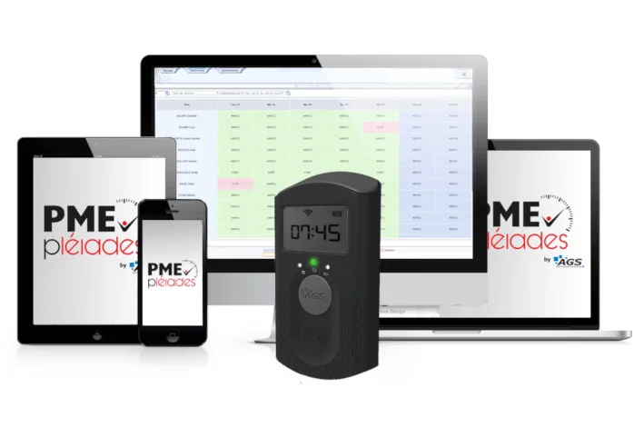 Badgeuse PME Pléiades sur smartphone et PC